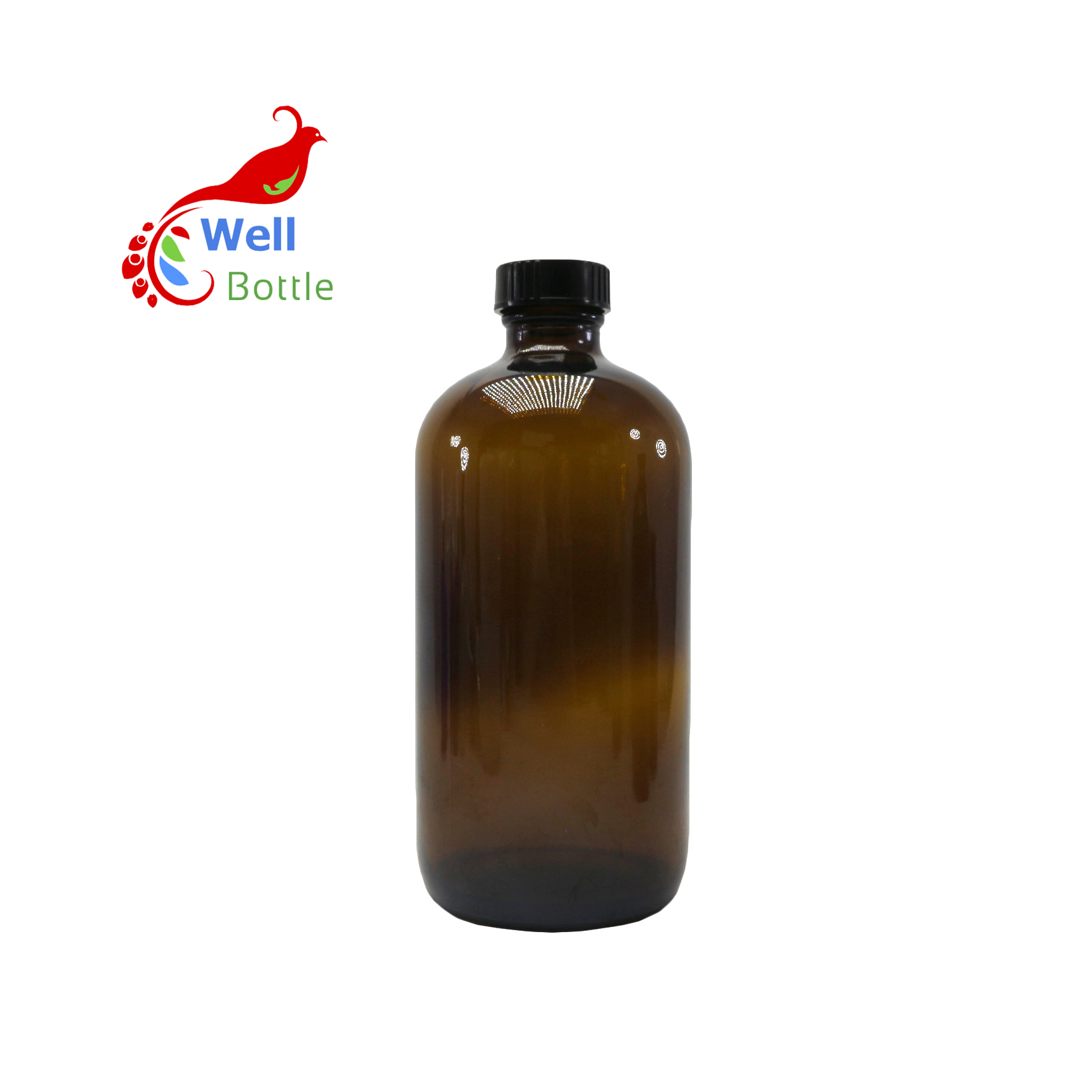 120ml 250ml 500ml amber frosted boston round glass lotion gel bottle RGB-390C