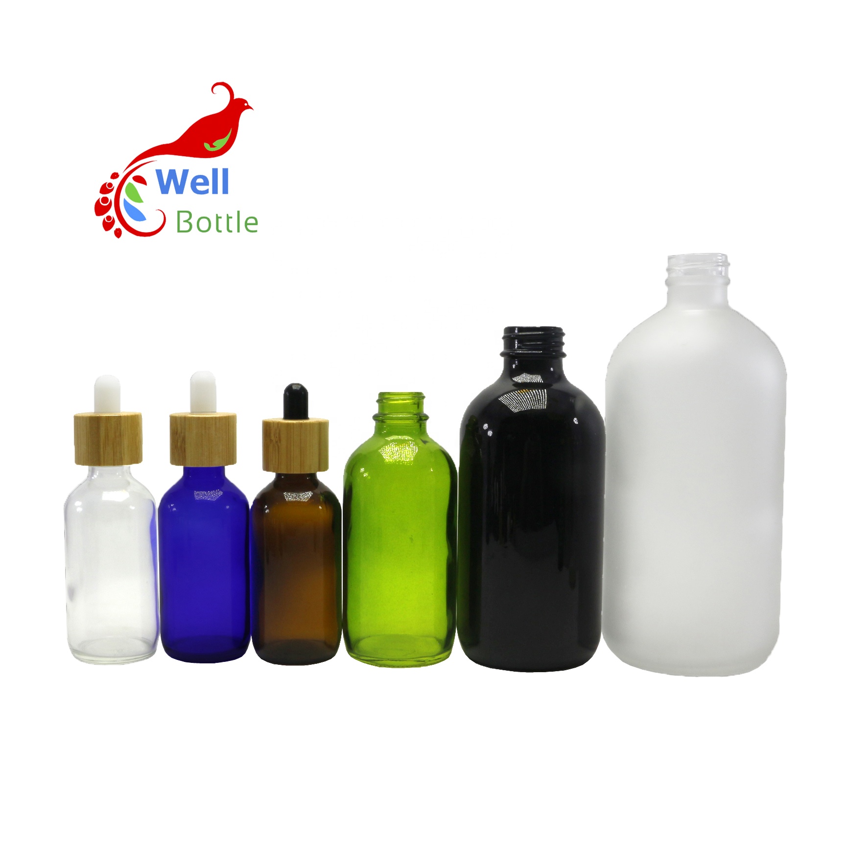 120ml 250ml 500ml amber frosted boston round glass lotion gel bottle RGB-390C