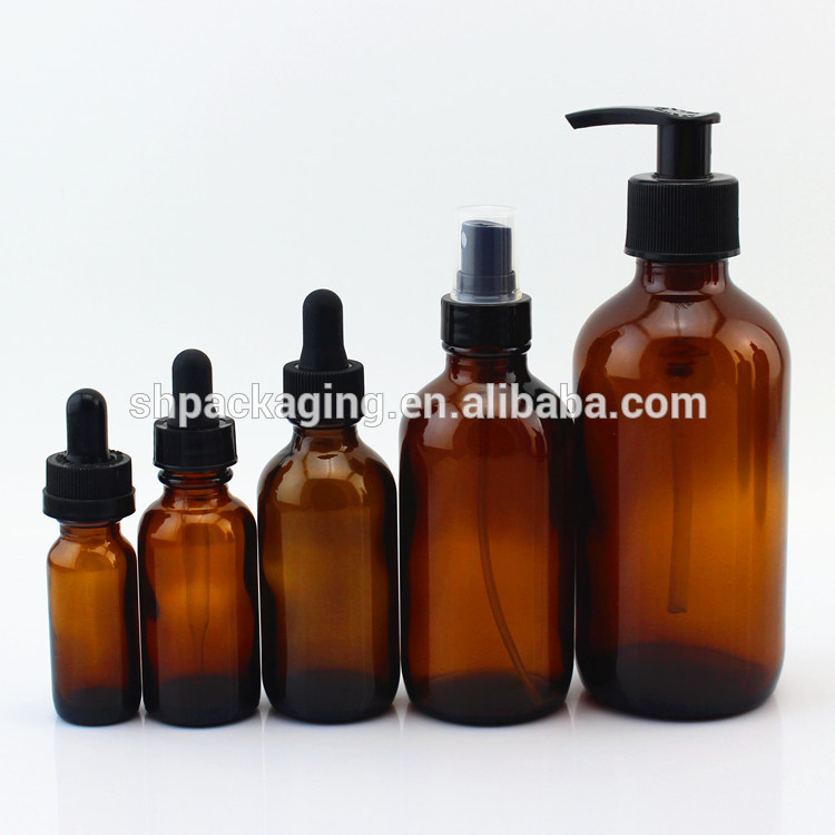 120ml 250ml 500ml boston round brown pharmaceutical glass bottle 1oz 2oz 4oz 8oz 16oz 32 oz 1000ml amber glass medicine bottles
