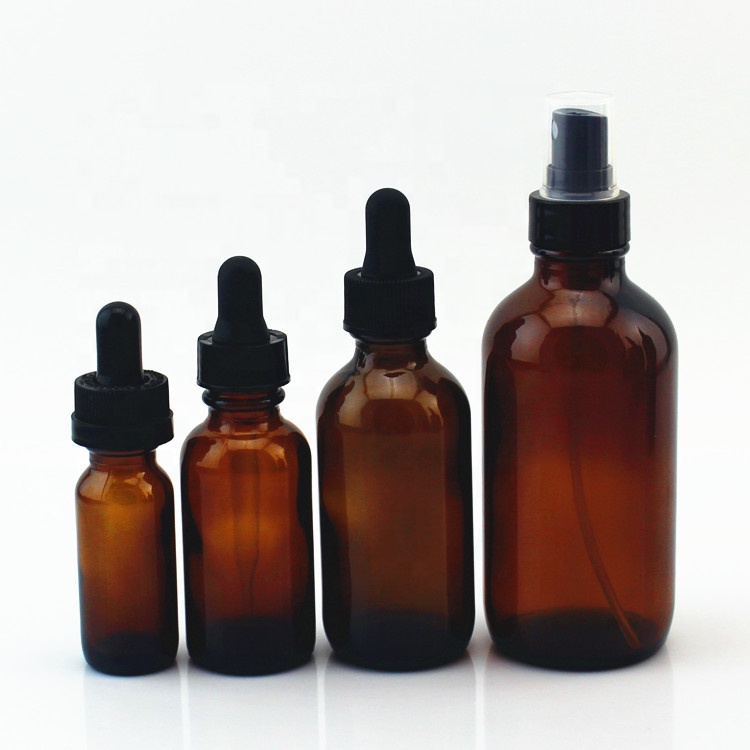 120ml 250ml 500ml boston round brown pharmaceutical glass bottle 1oz 2oz 4oz 8oz 16oz 32 oz 1000ml amber glass medicine bottles