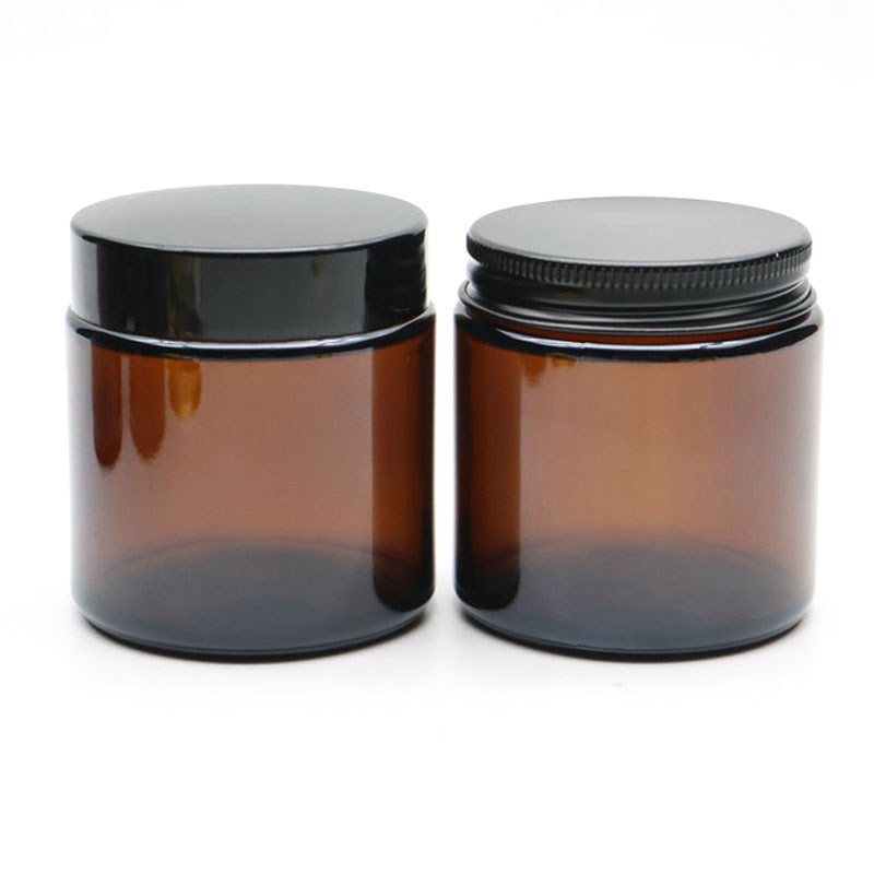 120ml 250ml recycled amber cream glass jars