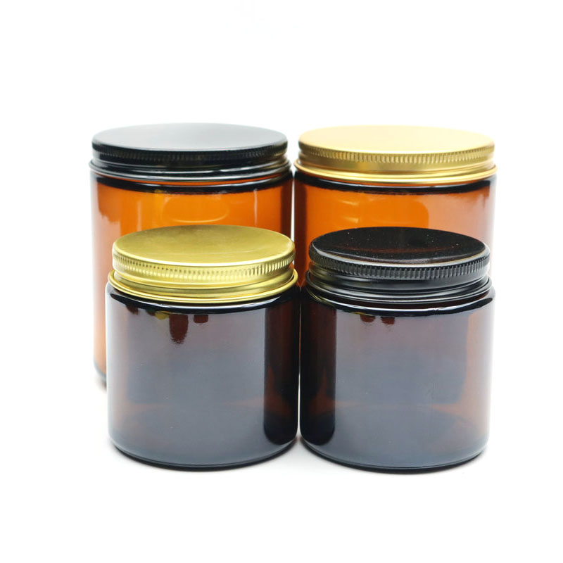 120ml 250ml recycled amber cream glass jars