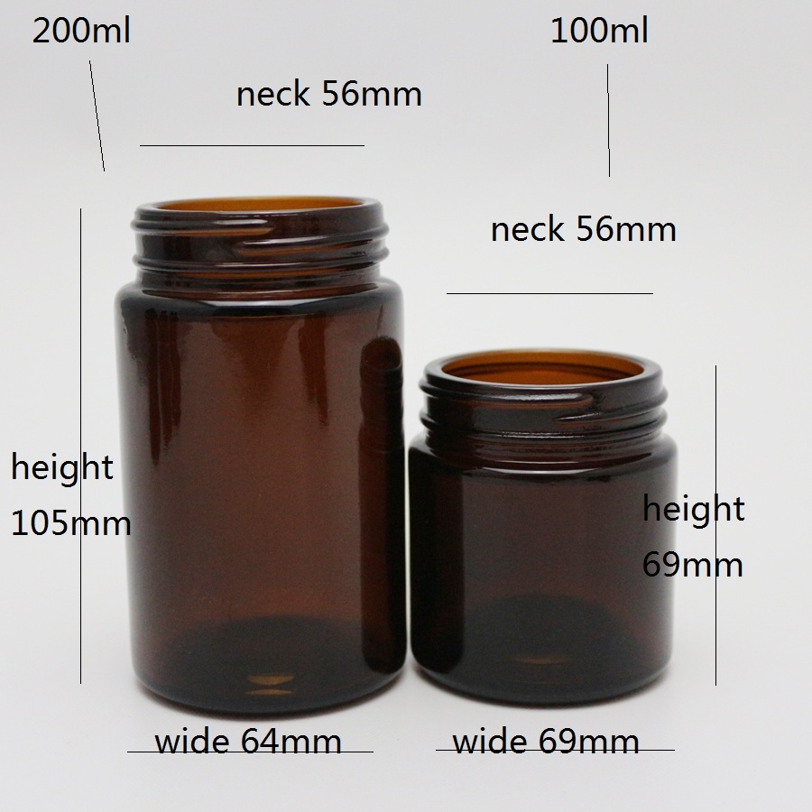 120ml 4 oz Amber Glass Jar With Gold Metal Lid Straight Sided for Cosmetics Lotions Body Scrubs Balms