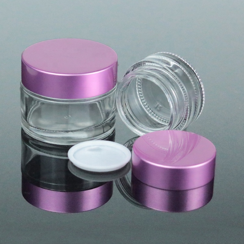 120ml 4 oz in stock clear wide mouth glass straight sided cosmetic jar packaging with black lid (GJM07)