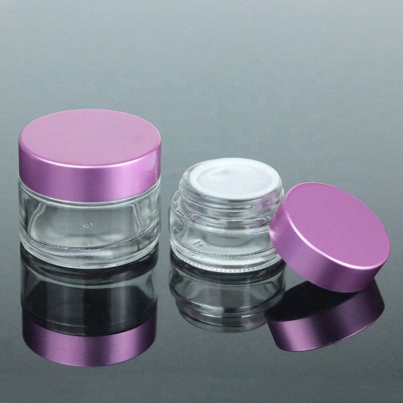 120ml 4 oz in stock clear wide mouth glass straight sided cosmetic jar packaging with black lid (GJM07)