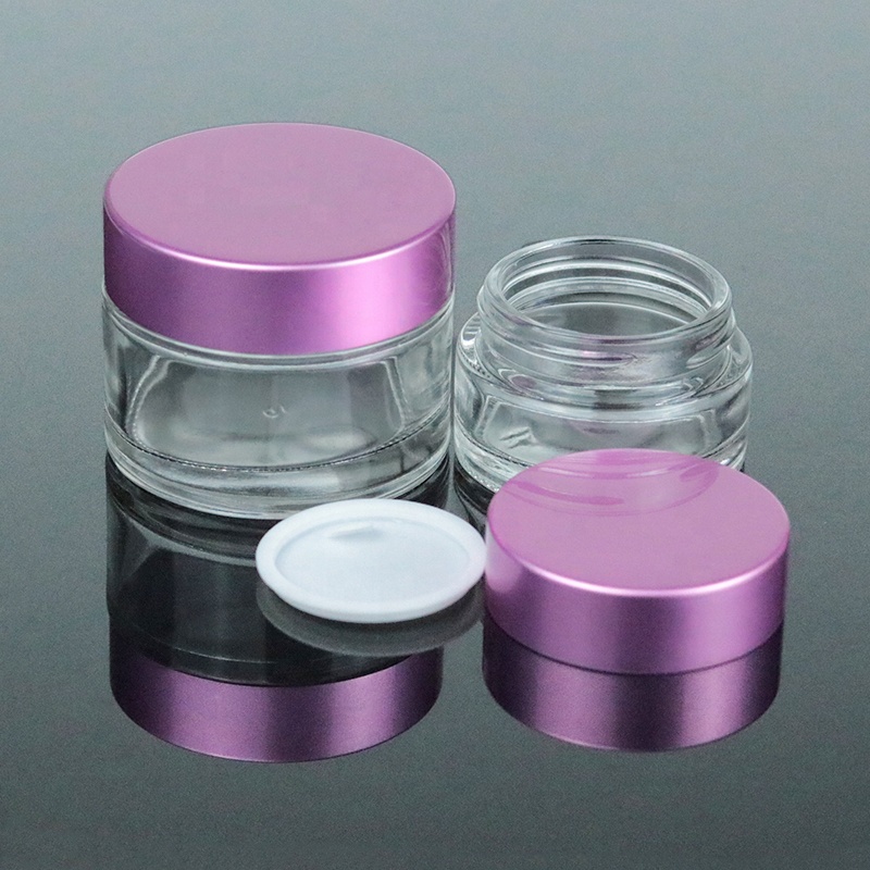 120ml 4 oz in stock clear wide mouth glass straight sided cosmetic jar packaging with black lid (GJM07)
