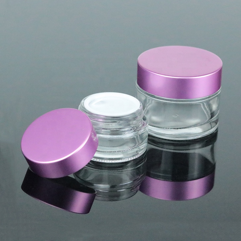 120ml 4 oz in stock clear wide mouth glass straight sided cosmetic jar packaging with black lid (GJM07)