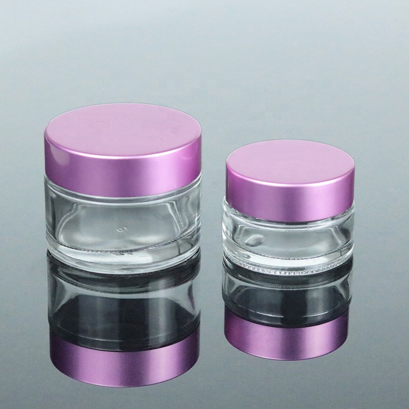 120ml 4 oz in stock clear wide mouth glass straight sided cosmetic jar packaging with black lid (GJM07)