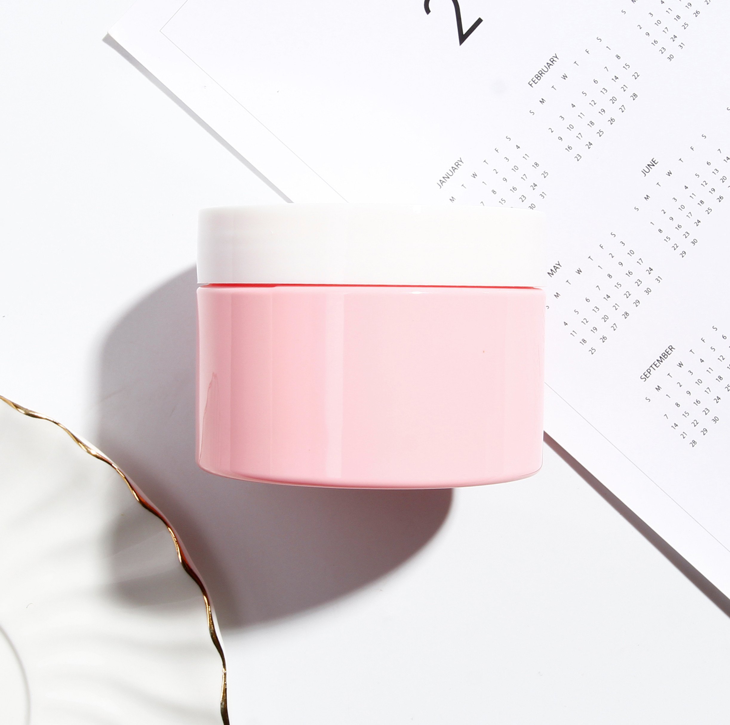 120ml 4 oz plastic pink jar glossy cosmetic can