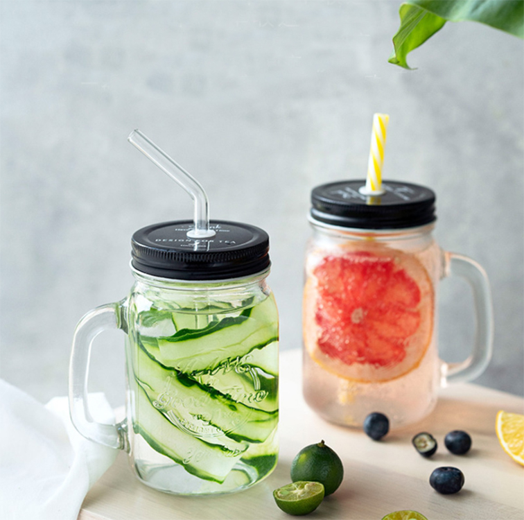120ml 400ml 480ml 620ml Bulk glass mason jar with handle mason jugs