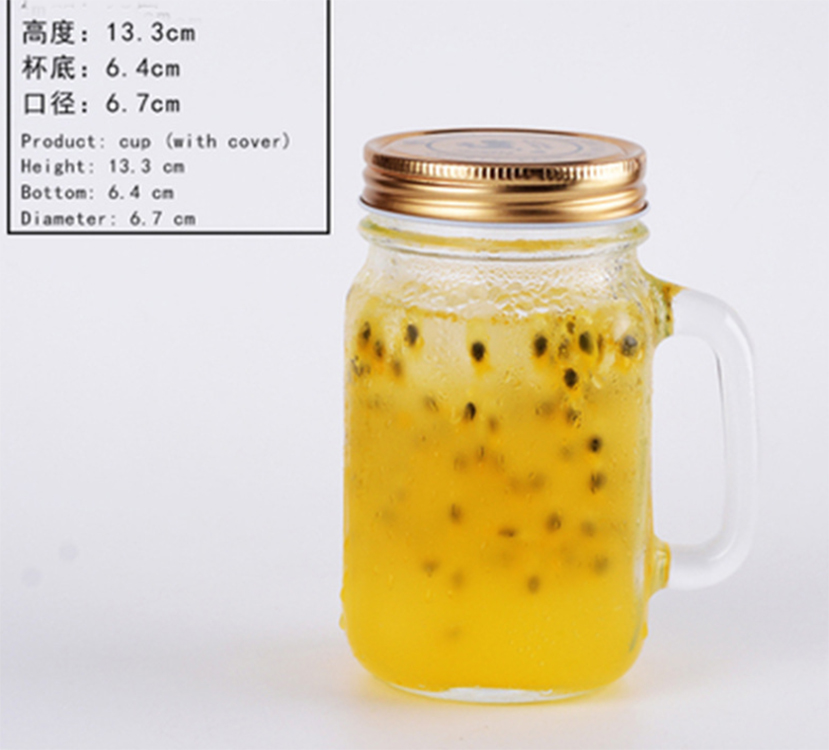 120ml 400ml 480ml 620ml Bulk glass mason jar with handle mason jugs