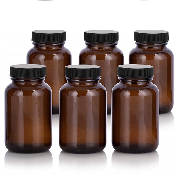 120ml 4oz Amber pharmaceutical Capsule Pill Glass Bottle With Screw Cap