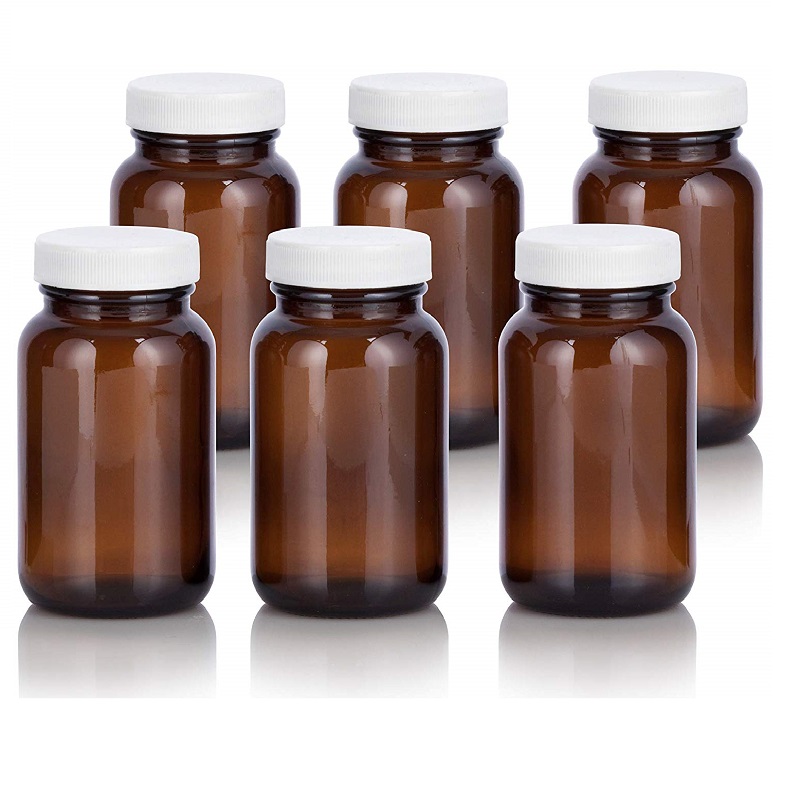 120ml 4oz Amber pharmaceutical Capsule Pill Glass Bottle With Screw Cap