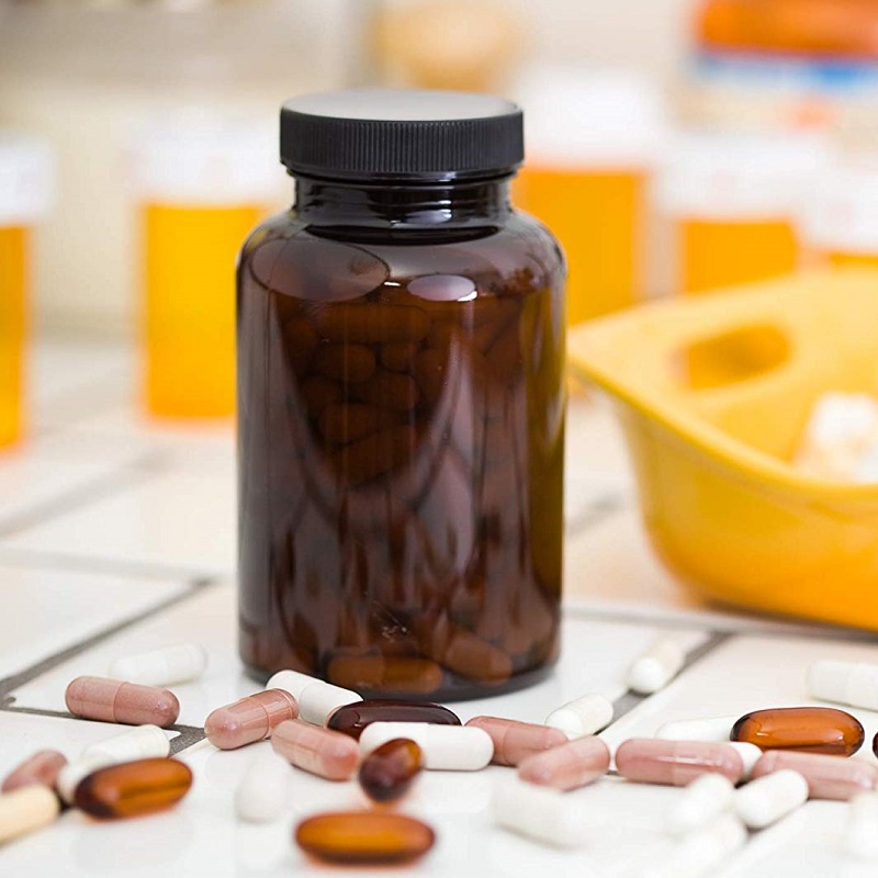 120ml 4oz Amber pharmaceutical Capsule Pill Glass Bottle With Screw Cap