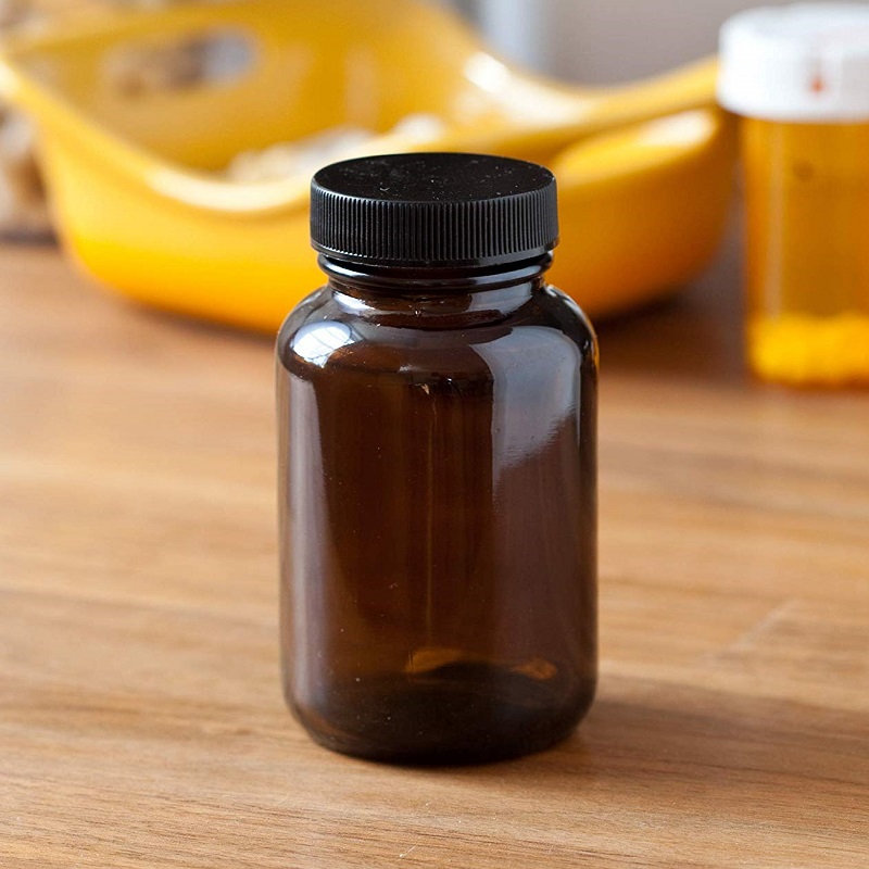 120ml 4oz Amber pharmaceutical Capsule Pill Glass Bottle With Screw Cap