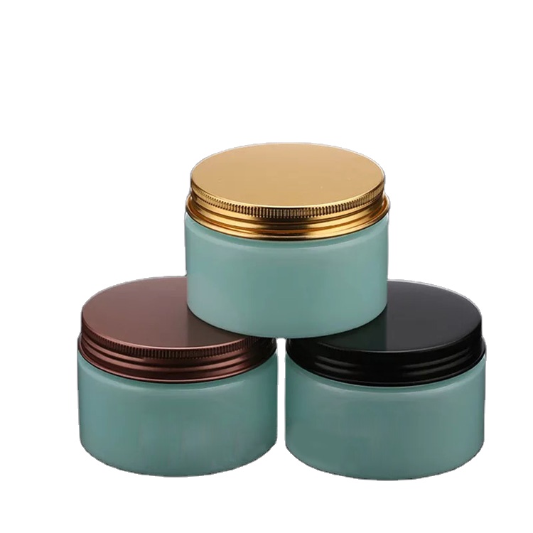 120ml 4oz Blue PET Plastic High-Grade Skin Care Cosmetics Packaging Container/Facial Cleanser Cream Jar with Aluminum Cover