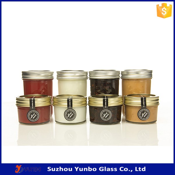 120ml 4oz Clear Mason Tapered Round Glass Jar with Silver Regular Lid
