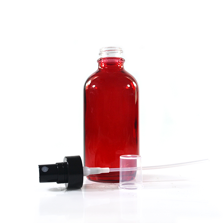 120ml 4oz Empty Essential oil serum lotion clear amber blue green white black frosted glass perfume dropper bottle with lid