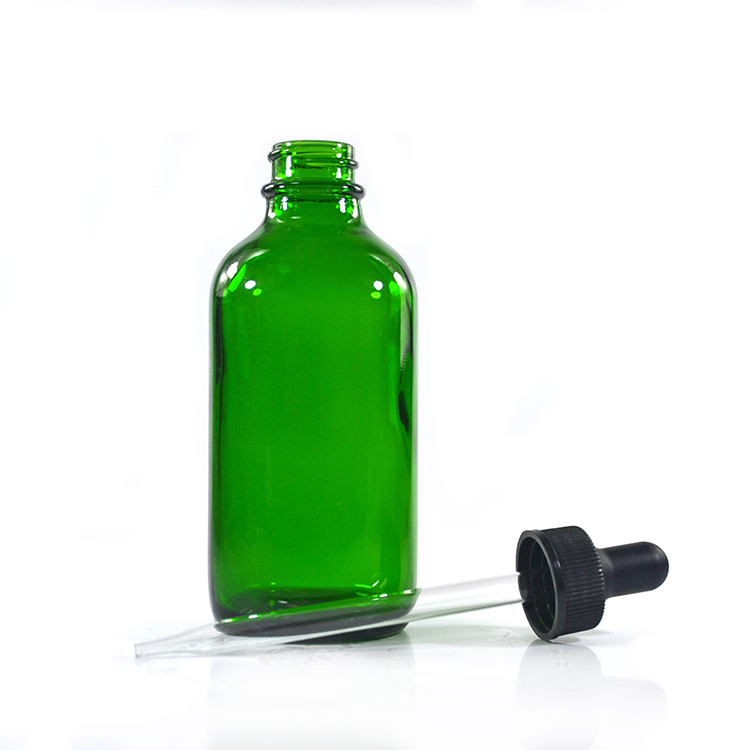 120ml 4oz Empty Essential oil serum lotion clear amber blue green white black frosted glass perfume dropper bottle with lid