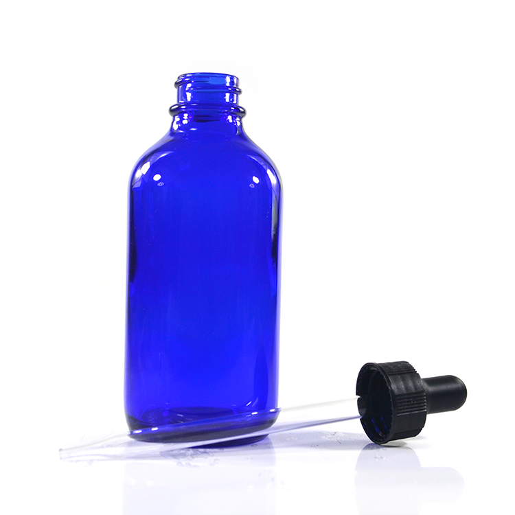 120ml 4oz Empty Essential oil serum lotion clear amber blue green white black frosted glass perfume dropper bottle with lid
