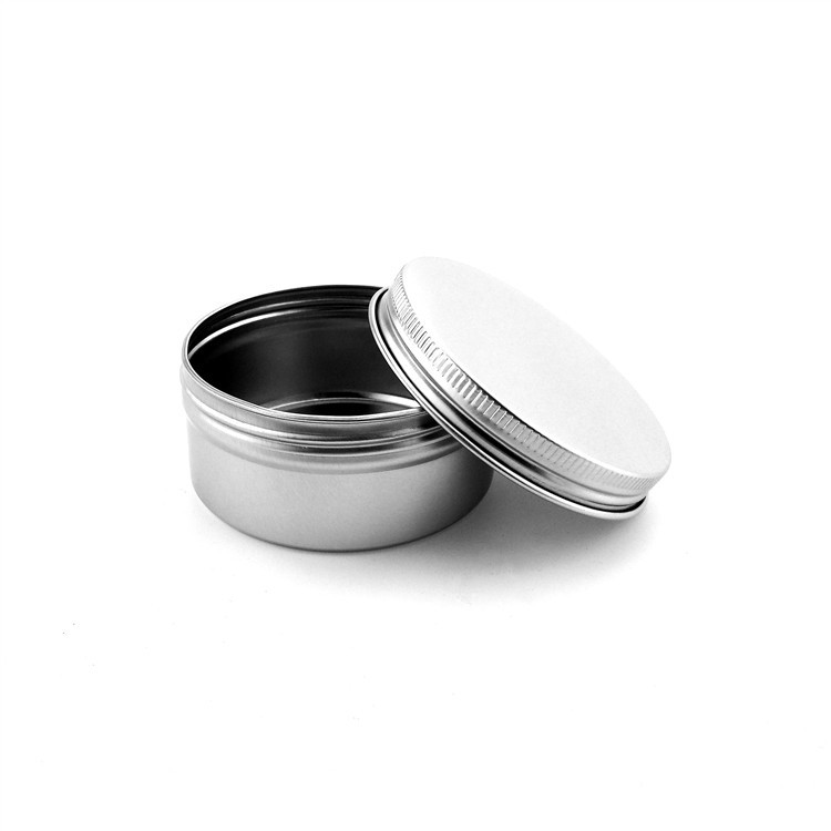 120ml 4oz Silver cosmetic aluminum jar with screw thread cap,120g candy jar