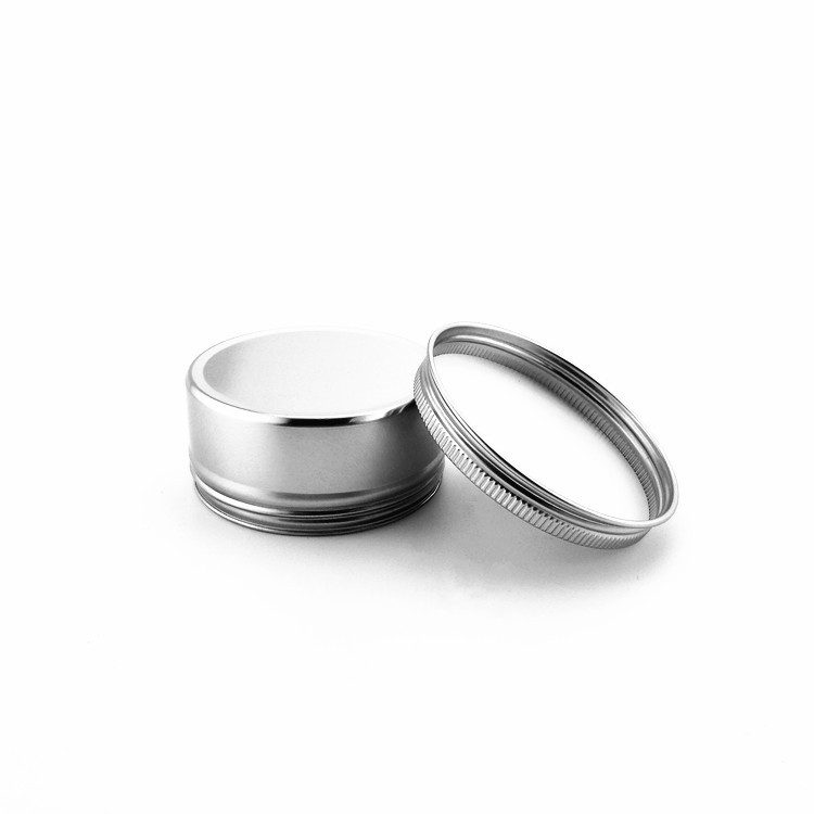 120ml 4oz Silver cosmetic aluminum jar with screw thread cap,120g candy jar
