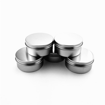 120ml 4oz Silver cosmetic aluminum jar with screw thread cap,120g candy jar