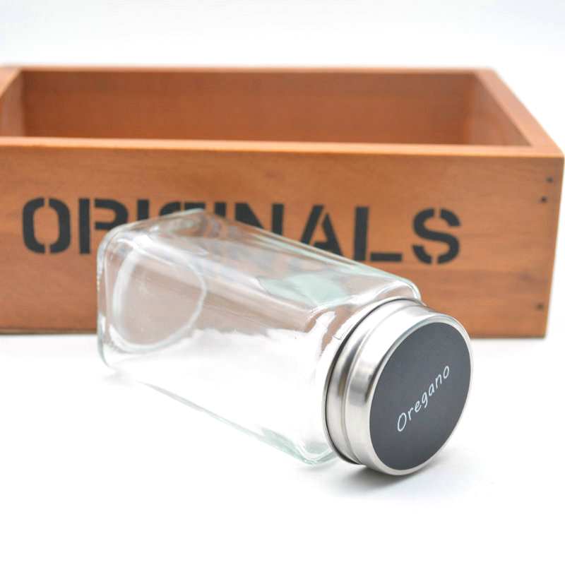 120ml 4oz Square seasoning empty glass Spice Jars with airtight silver Lids Shaker tops