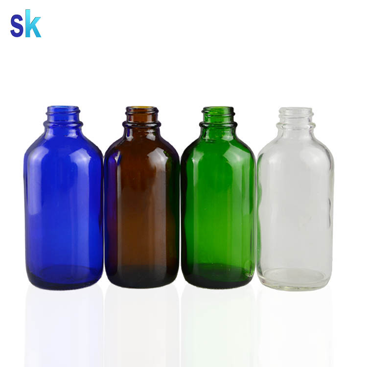 120ml 4oz boston round amber glass dropper bottle