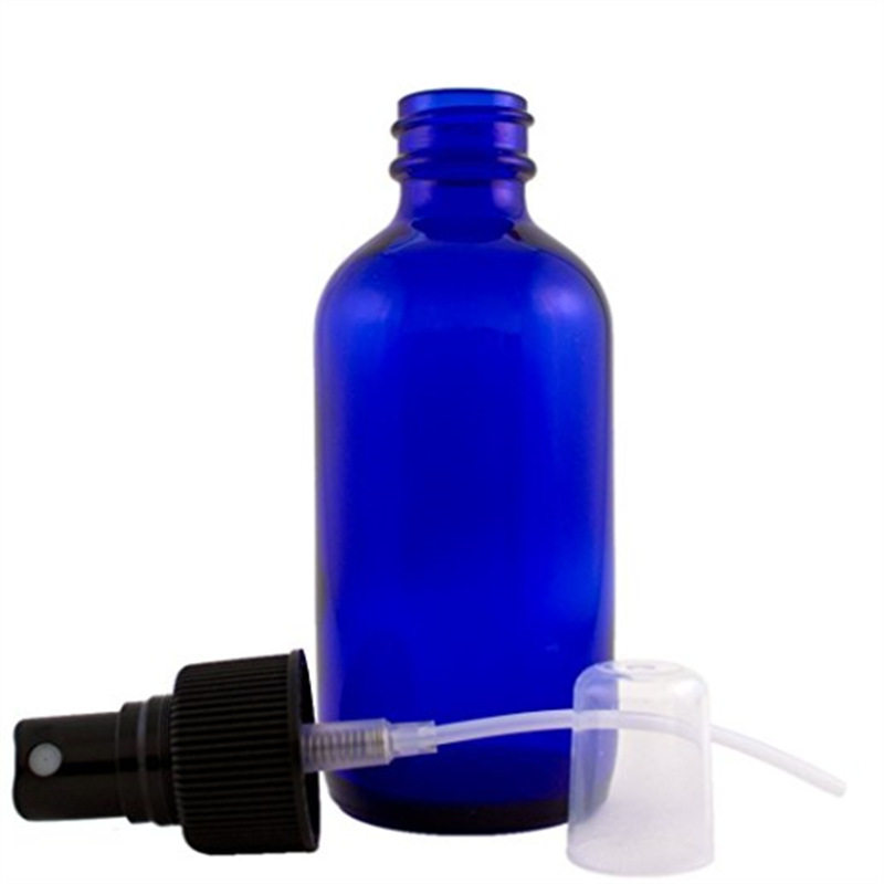 120ml 4oz clear amber blue boston round glass bottle with pump