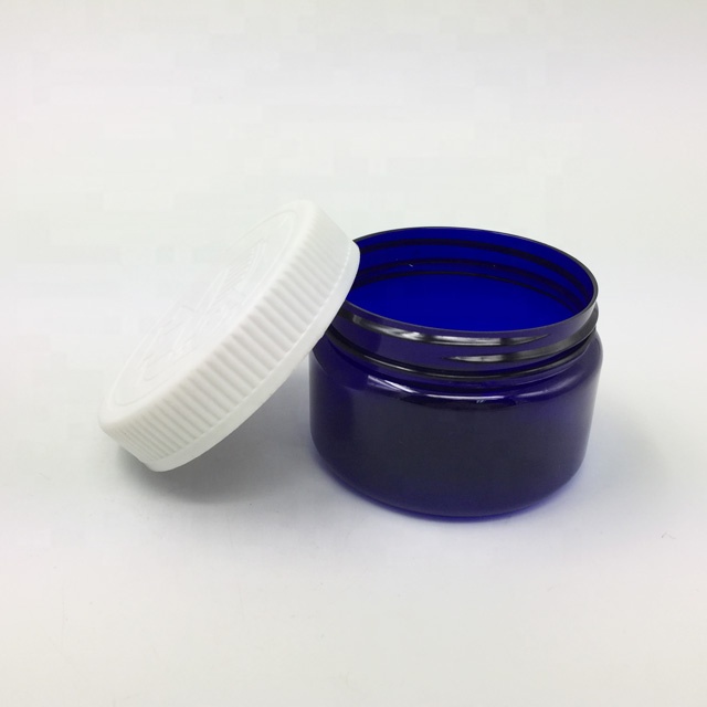 120ml/4oz cosmetic jar Cobalt Blue With White Child Proof Cap 70mm