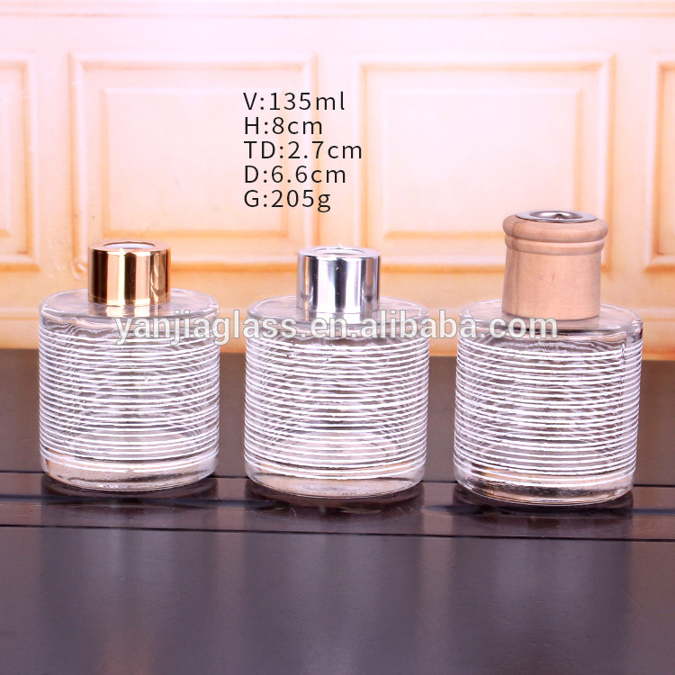 120ml 4oz round aroma bottle clear for reed diffuser perfume glass bottls