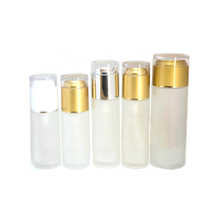 120ml 50g 100g Facial cream Cosmetic lotion scrub frosted glass cosmetics jars and bottle set