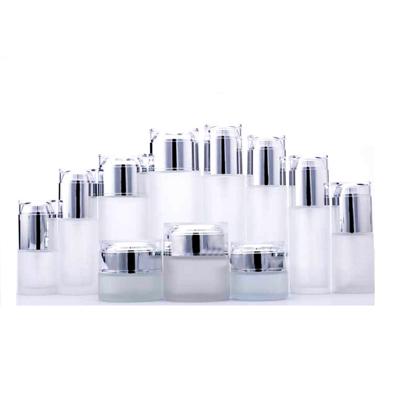 120ml 50g 100g Facial cream Cosmetic lotion scrub frosted glass cosmetics jars and bottle set
