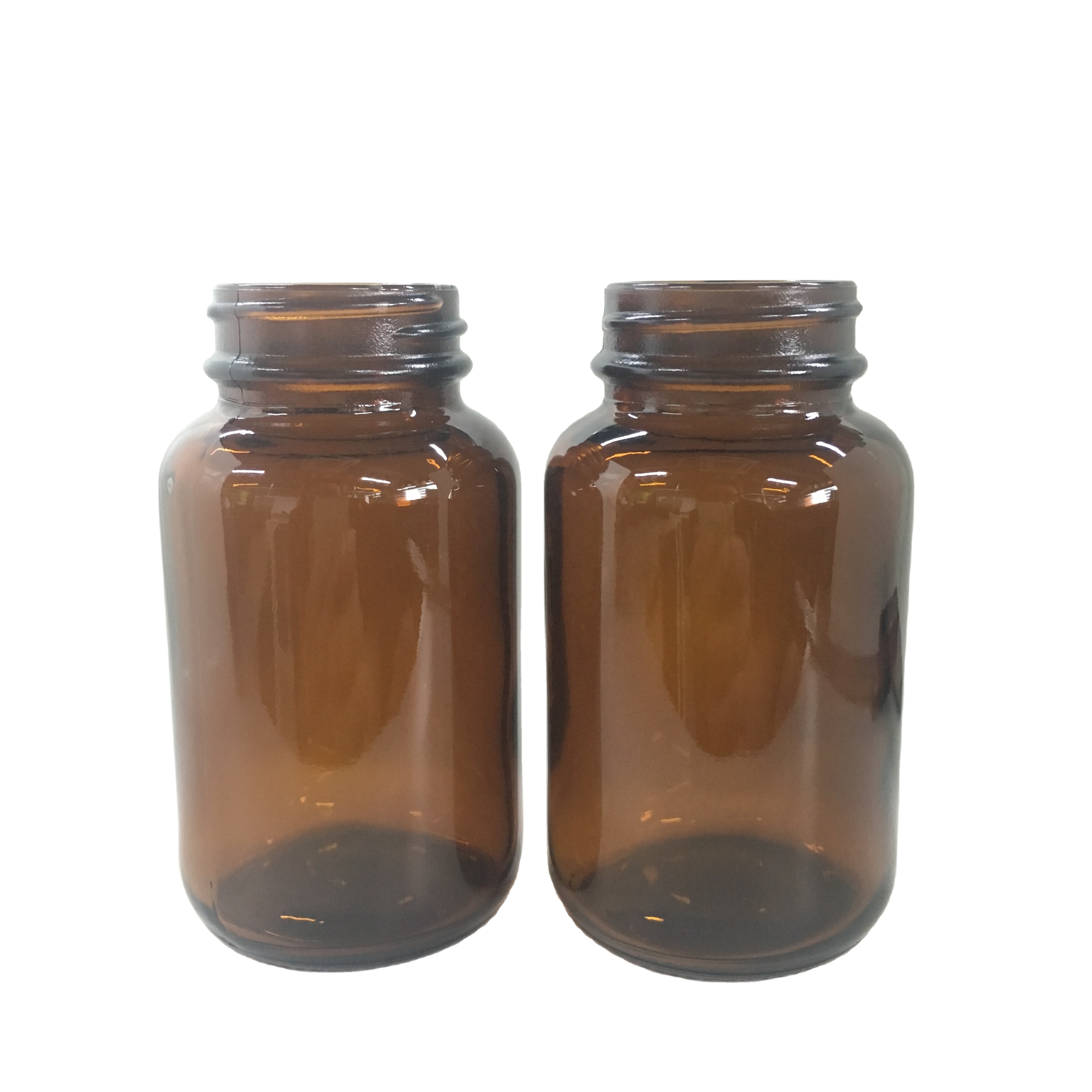 120ml Amber Glass bottle/glass jar and custom made gold metal cap for medicine tablet pill capsule health food
