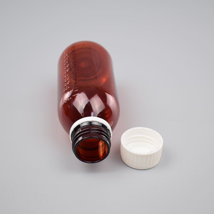 120ml Amber plastic medicine liquid bottle pharma cough syrup bottles