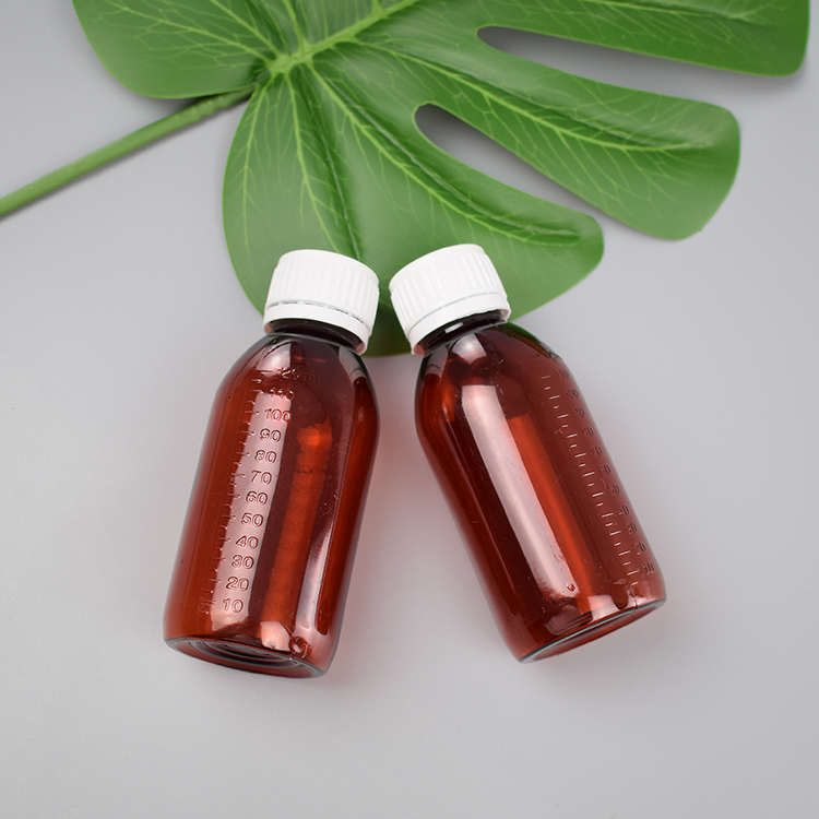 120ml Amber plastic medicine liquid bottle pharma cough syrup bottles