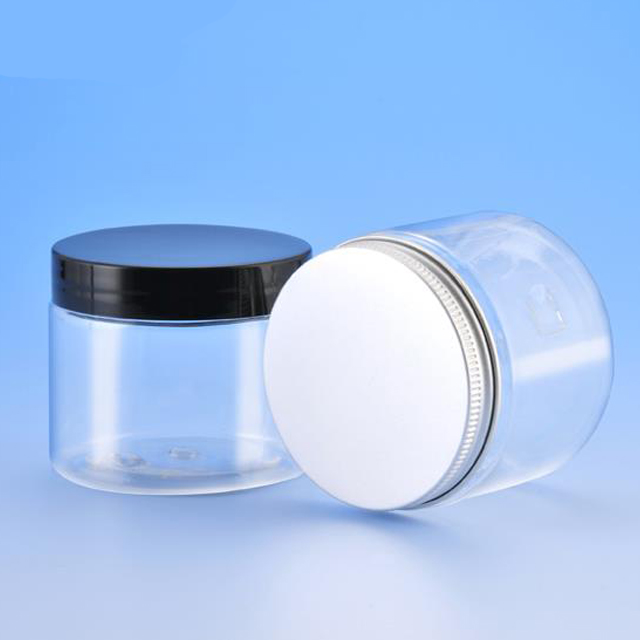 120ml Clear Pet Plastic Straight Sided Jar with White Ribbed Lids Storage Jars