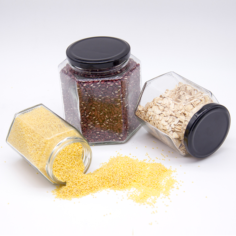 120ml Hexagonal Shape Honey Jar with Lid for Store Food for free samples