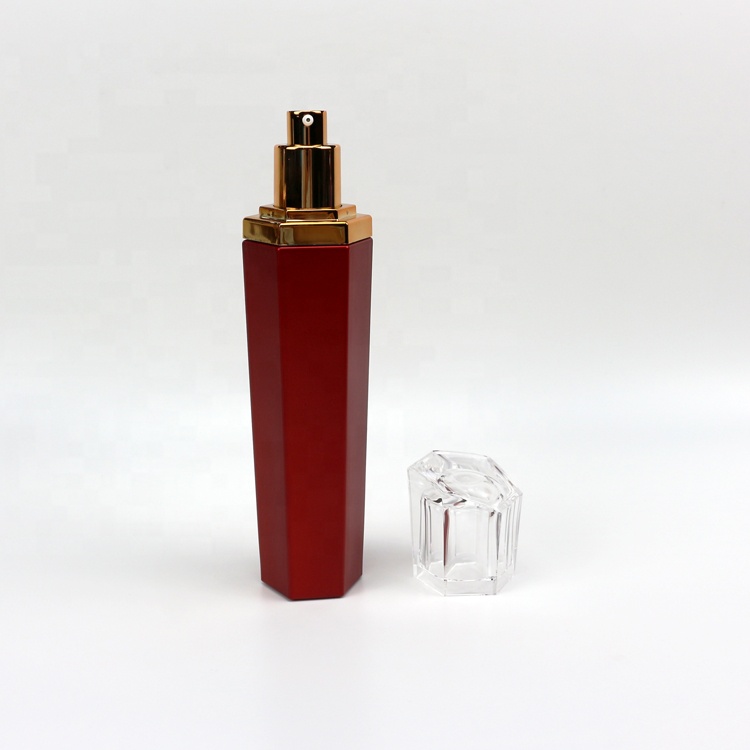 120ml Luxurious upscale frosted ren glass lotion perfume bottle with Transparent cap glass bottles essential oil bottle