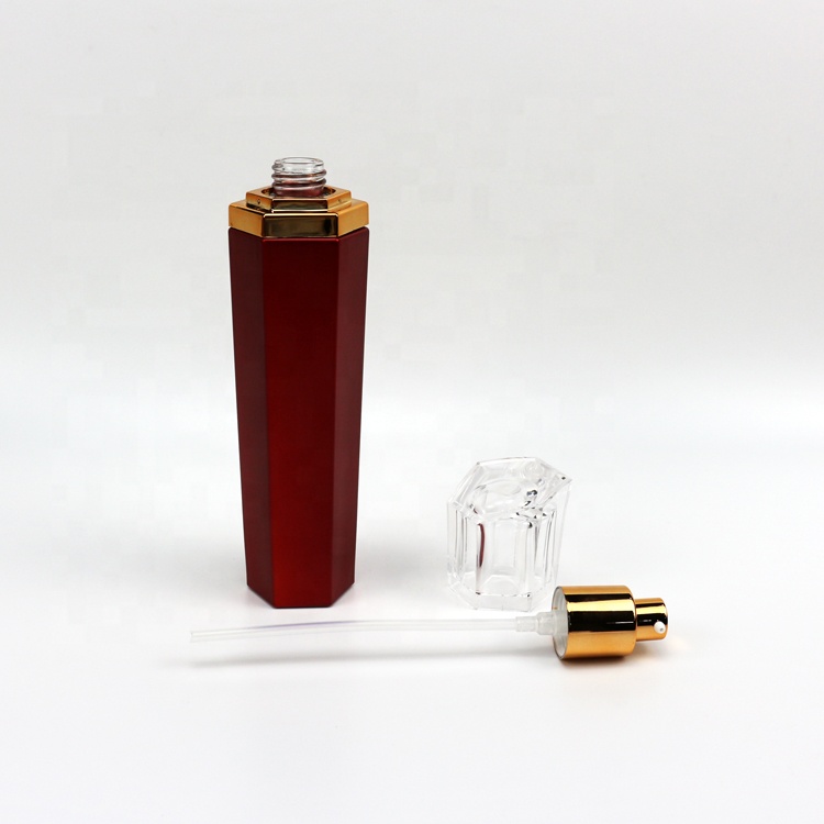 120ml Luxurious upscale frosted ren glass lotion perfume bottle with Transparent cap glass bottles essential oil bottle