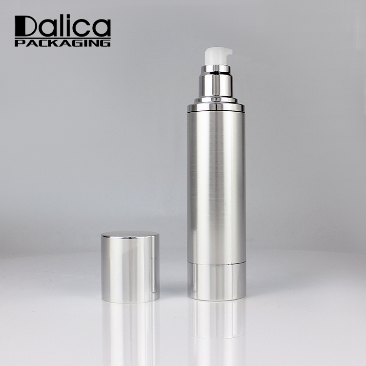 120ml New design wholesale brush silver airless pump bottle packaging