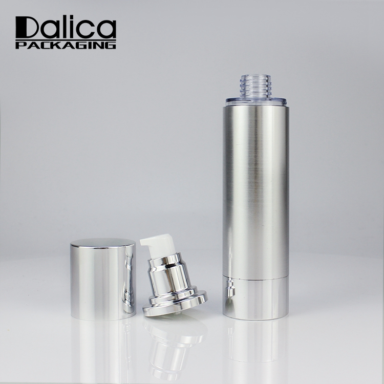 120ml New design wholesale brush silver airless pump bottle packaging