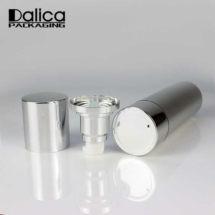 120ml New design wholesale brush silver airless pump bottle packaging