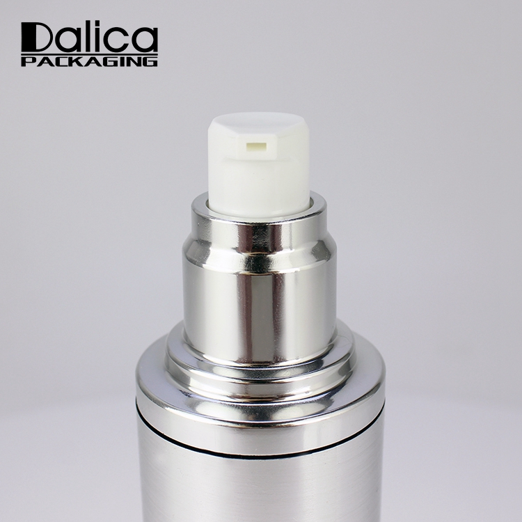 120ml New design wholesale brush silver airless pump bottle packaging