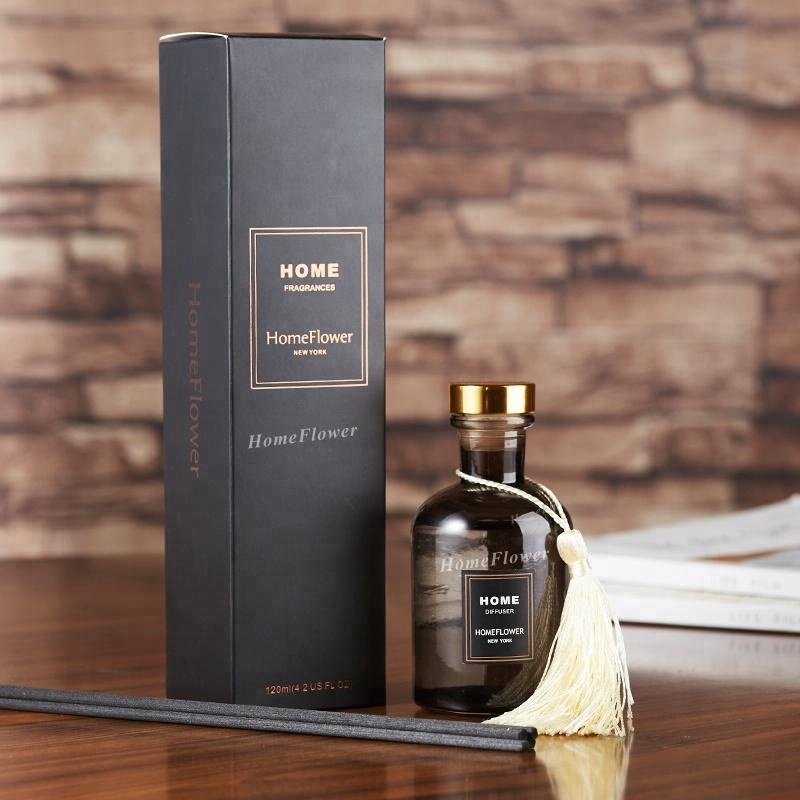 120ml Rubber Stopper Amber Color Reed Diffuser Glass Bottle with Tassel