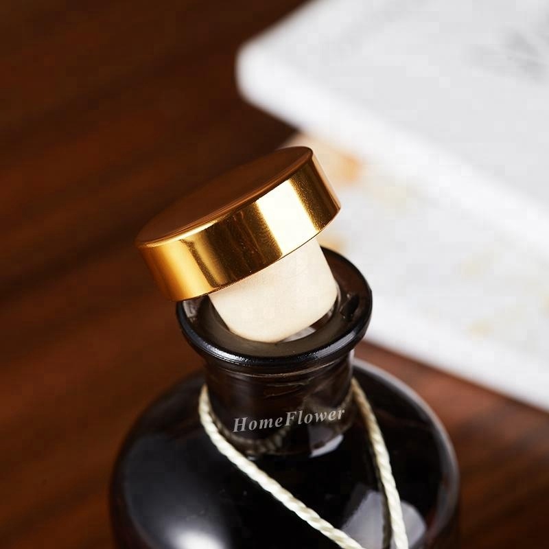 120ml Rubber Stopper Amber Color Reed Diffuser Glass Bottle with Tassel