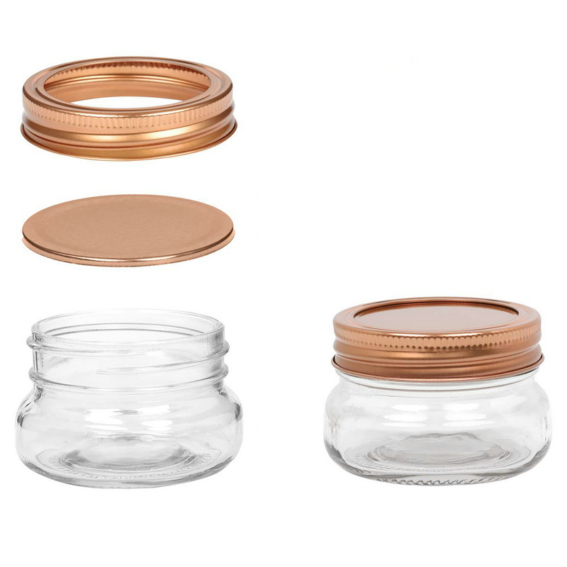 120ml Storage Honey Candy Glass Mason Jars Mini 4 oz with Tinplate Split Lids
