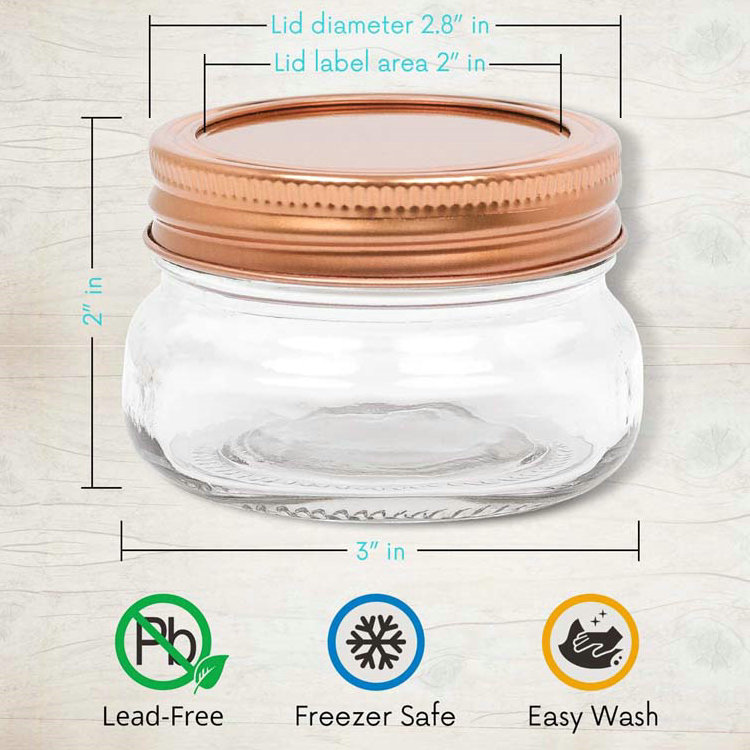 120ml Storage Honey Candy Glass Mason Jars Mini 4 oz with Tinplate Split Lids