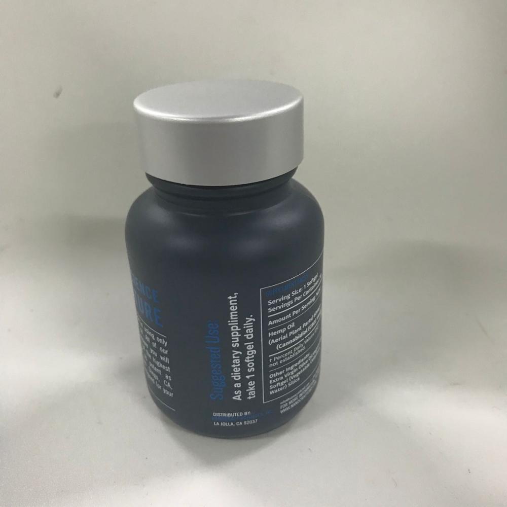 120ml Wide mouth CBD frosted black tablet glass bottle with metal cap